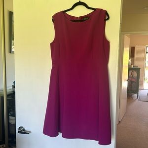 Tahari size 14 fuchsia sleeveless a line dress no pockets. Lined.